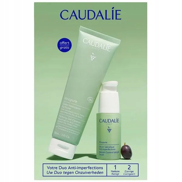 Sada Caudalie Vinopure, sérum s kyselinou salicylovou, 30 ml čistí
