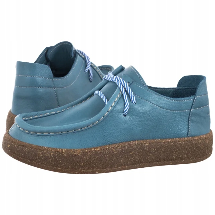 Dámské boty Mokasíny Nepeke Edita Blue Jeans Leather Modré