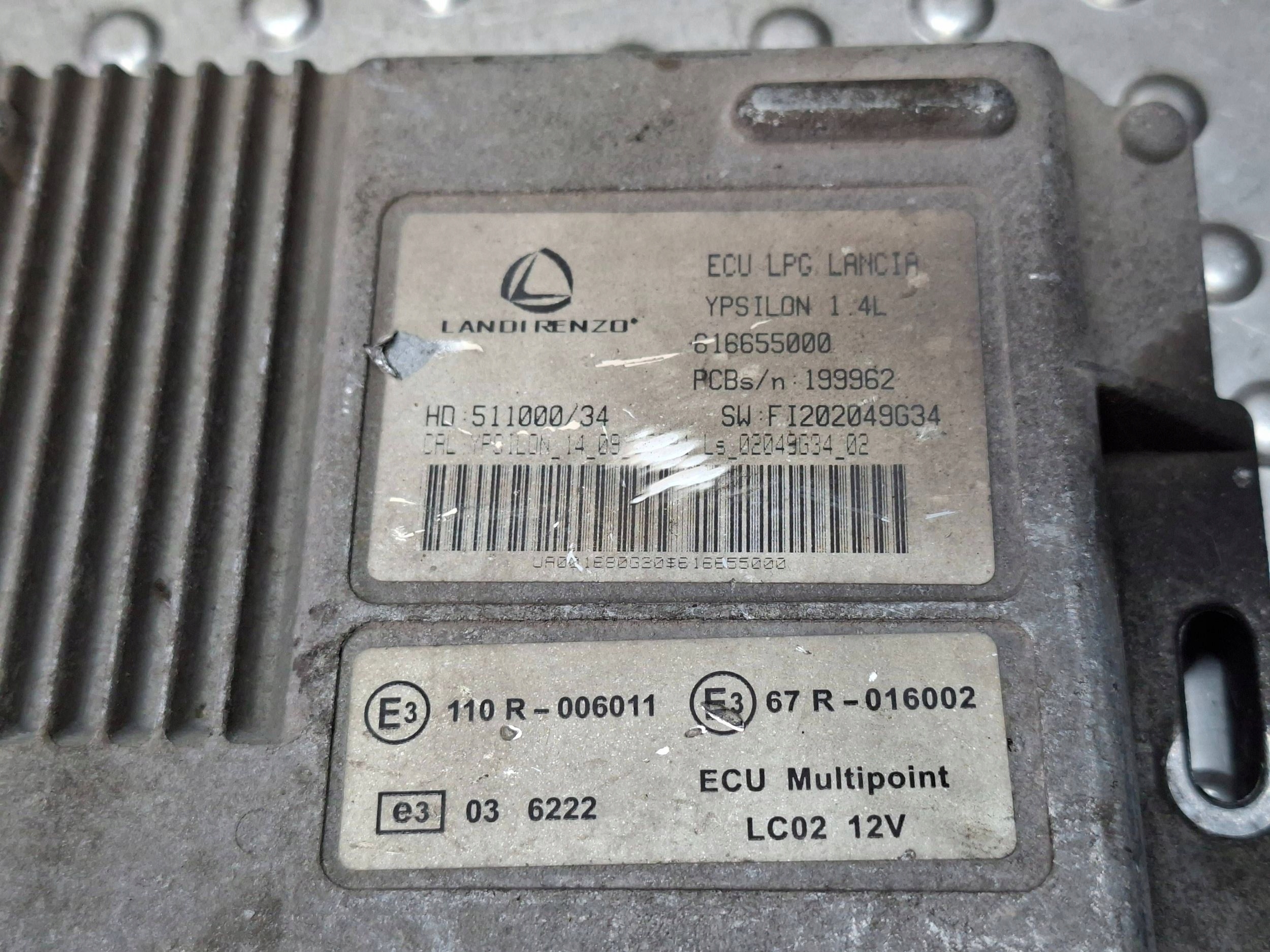 computer Centralina Motore LPG LANCIA YPSILON 11- 1.4i 616655000