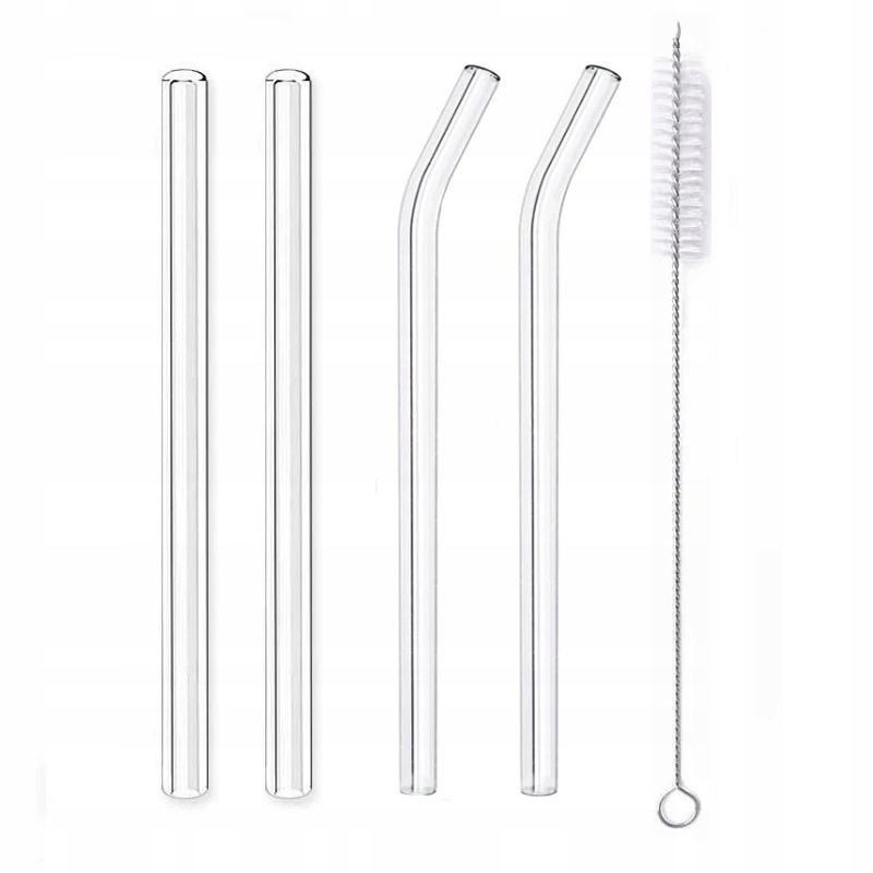 Zestaw 4 Rurek, Słomek Do Napojów Ze Szczoteczką Grube Bubble Tea 14mm