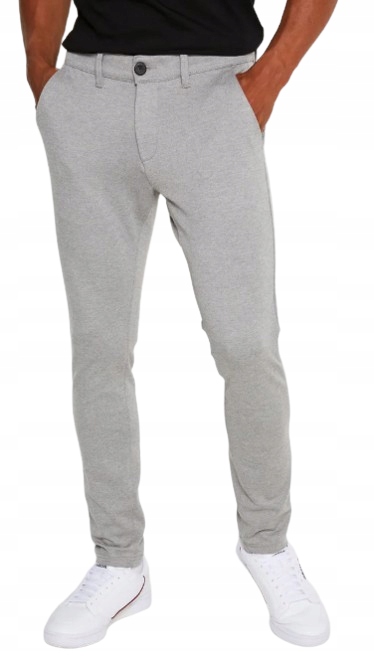 Denim Design Šedé Elegantní Kalhoty Jednoduché 33/32 X_D