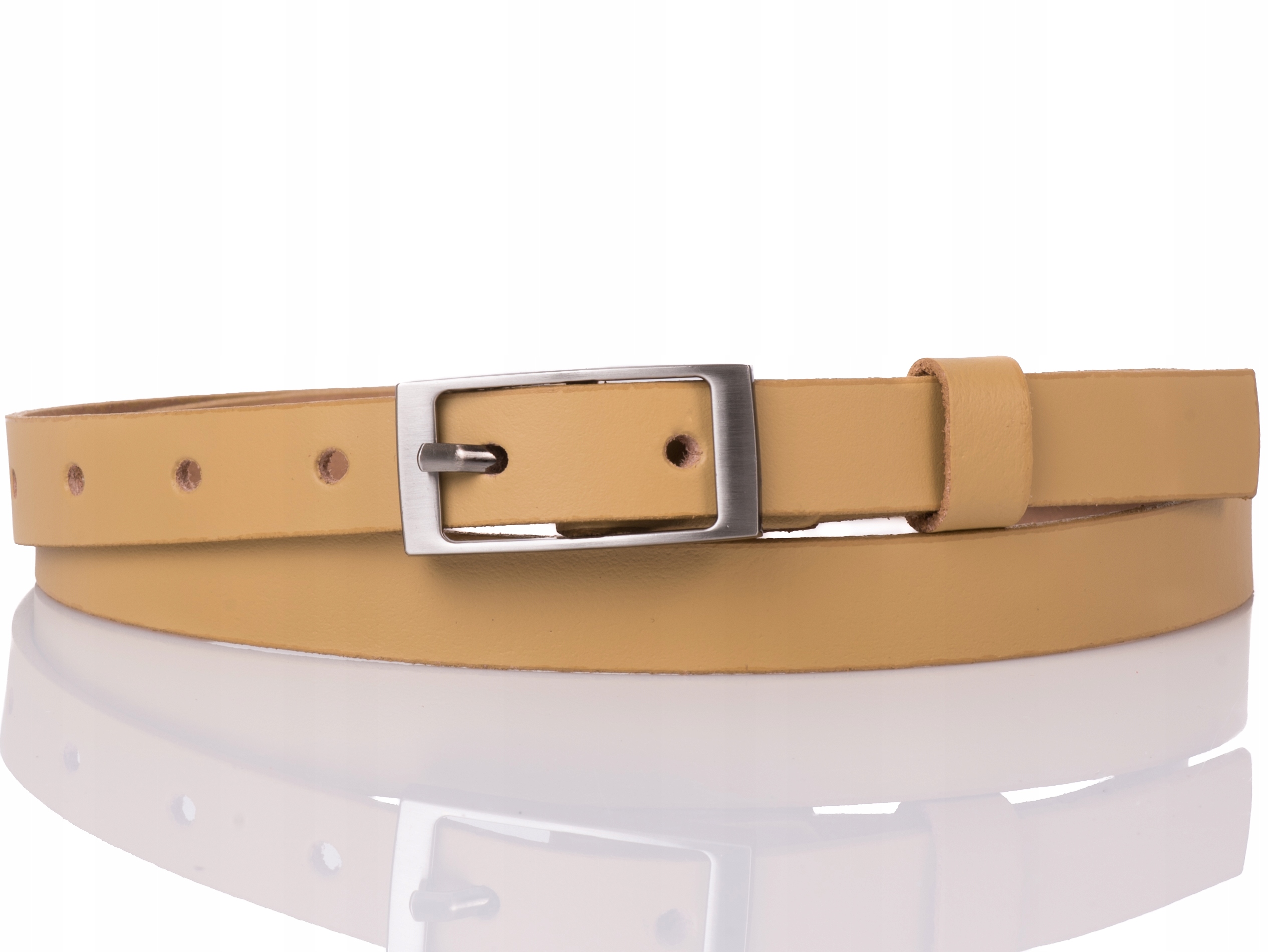 Damski SKÓRZANY pasek 2cm Żółty |70obw Nazwa koloru producenta Żółty