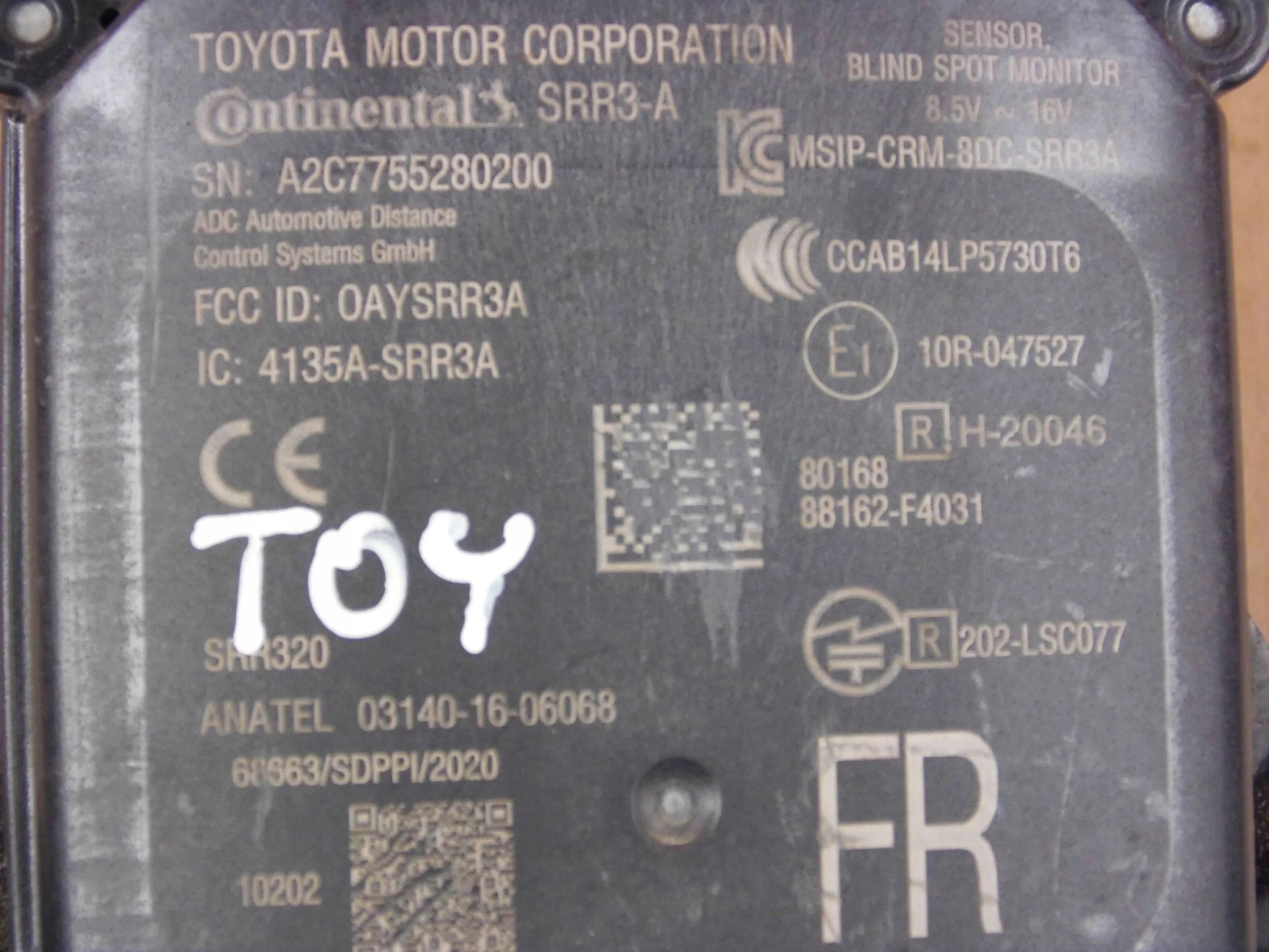 Toyota C-HR CHR sensor sensor module radar martwego pola 88162-F4031