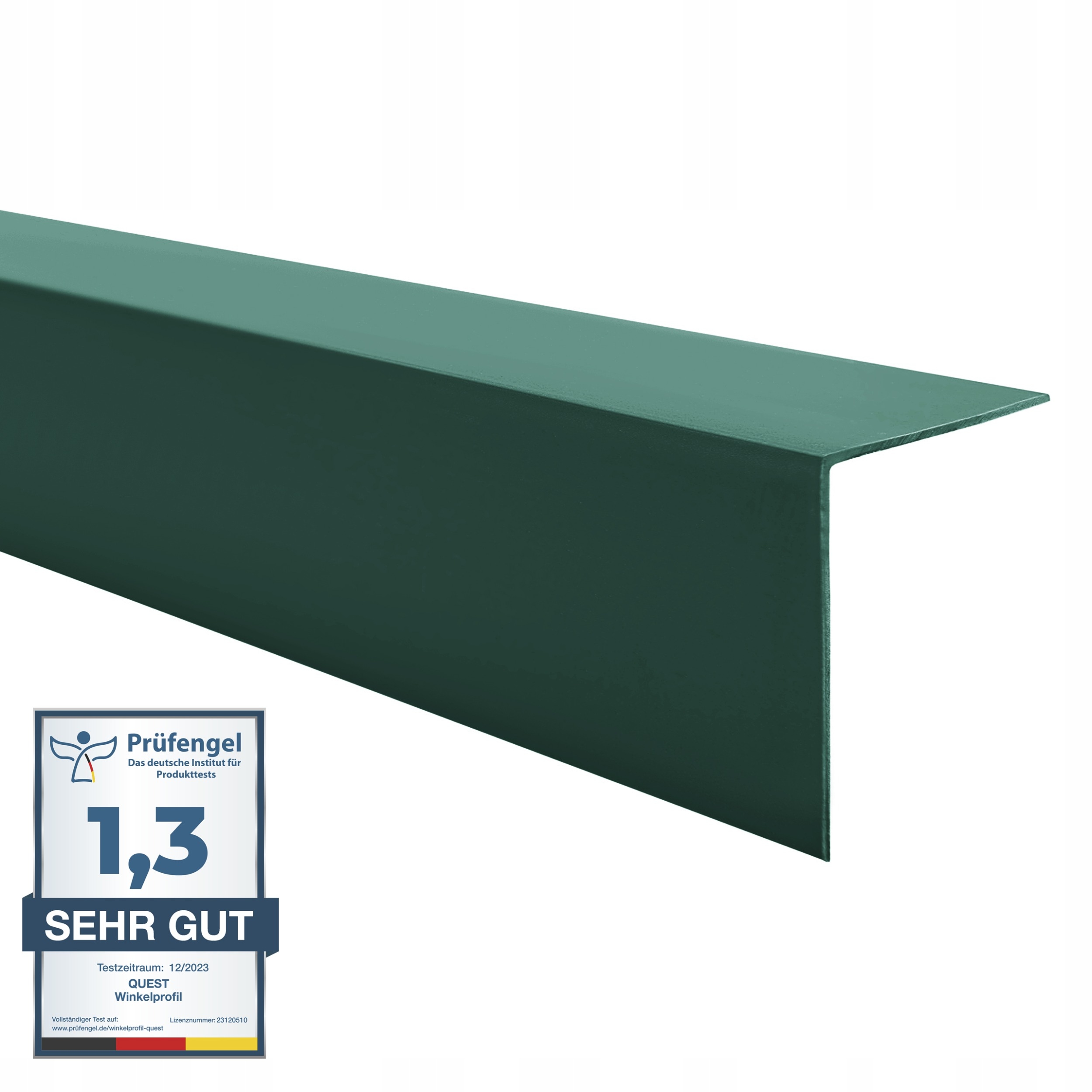 Tvrdý uholník z Pvc, dekoratívny uhlový profil, 15x15, zelený, 1 m