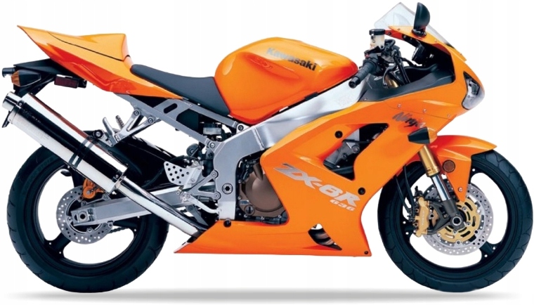 Samolepky Na Motocykl Juula Pro Kawasaki Zx 6R 2004 Oranžové 470