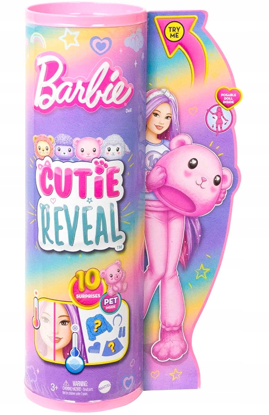 Lalka Barbie Cute Reveal W Stroju Różowego Misia Na Urodziny Akcesoria