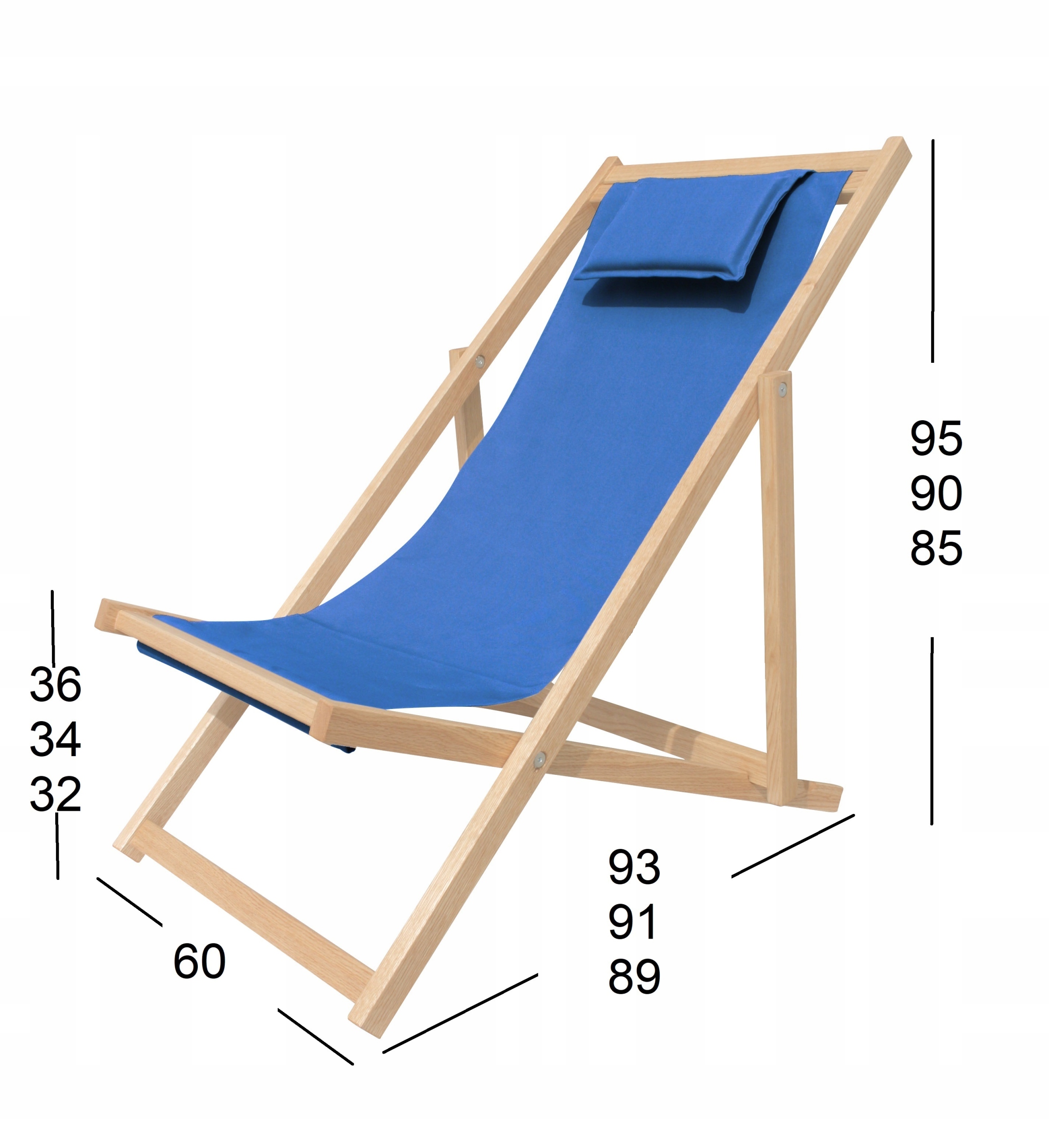 Leżak Drewniany Olejowany na Taras Brązowy Materiał stelaża drewno