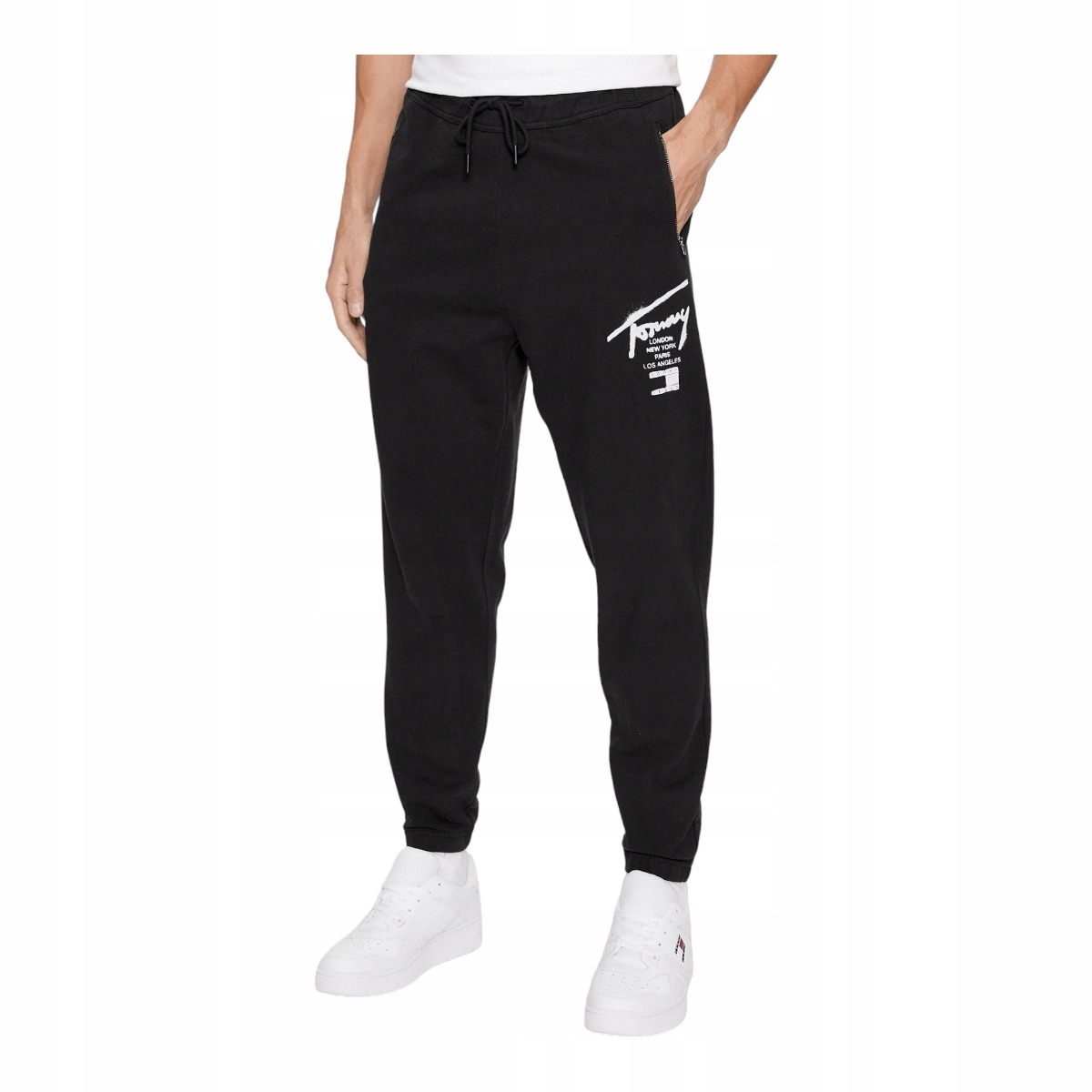 Tommy Hilfiger Pánské Tepláky Tjm Reg Zip Spray Swt Pant Černé L