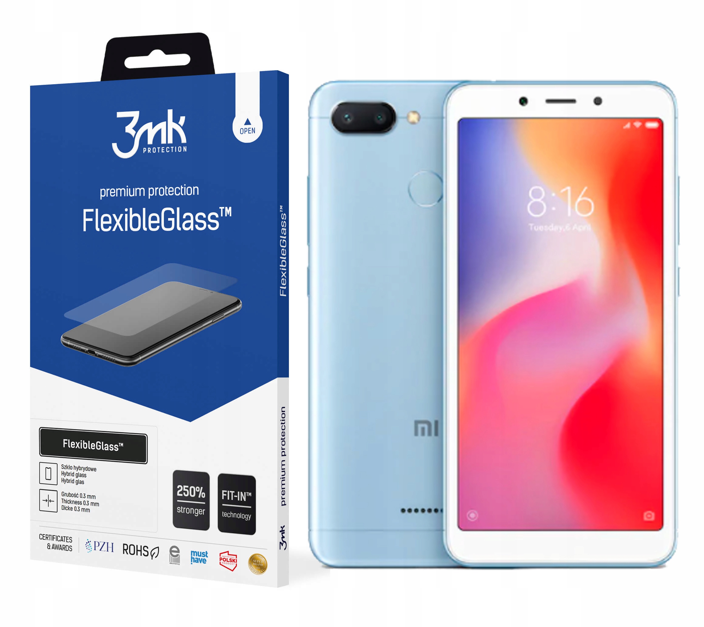 

Szkło 3MK FlexibleGlass do Xiaomi Redmi 6 Global