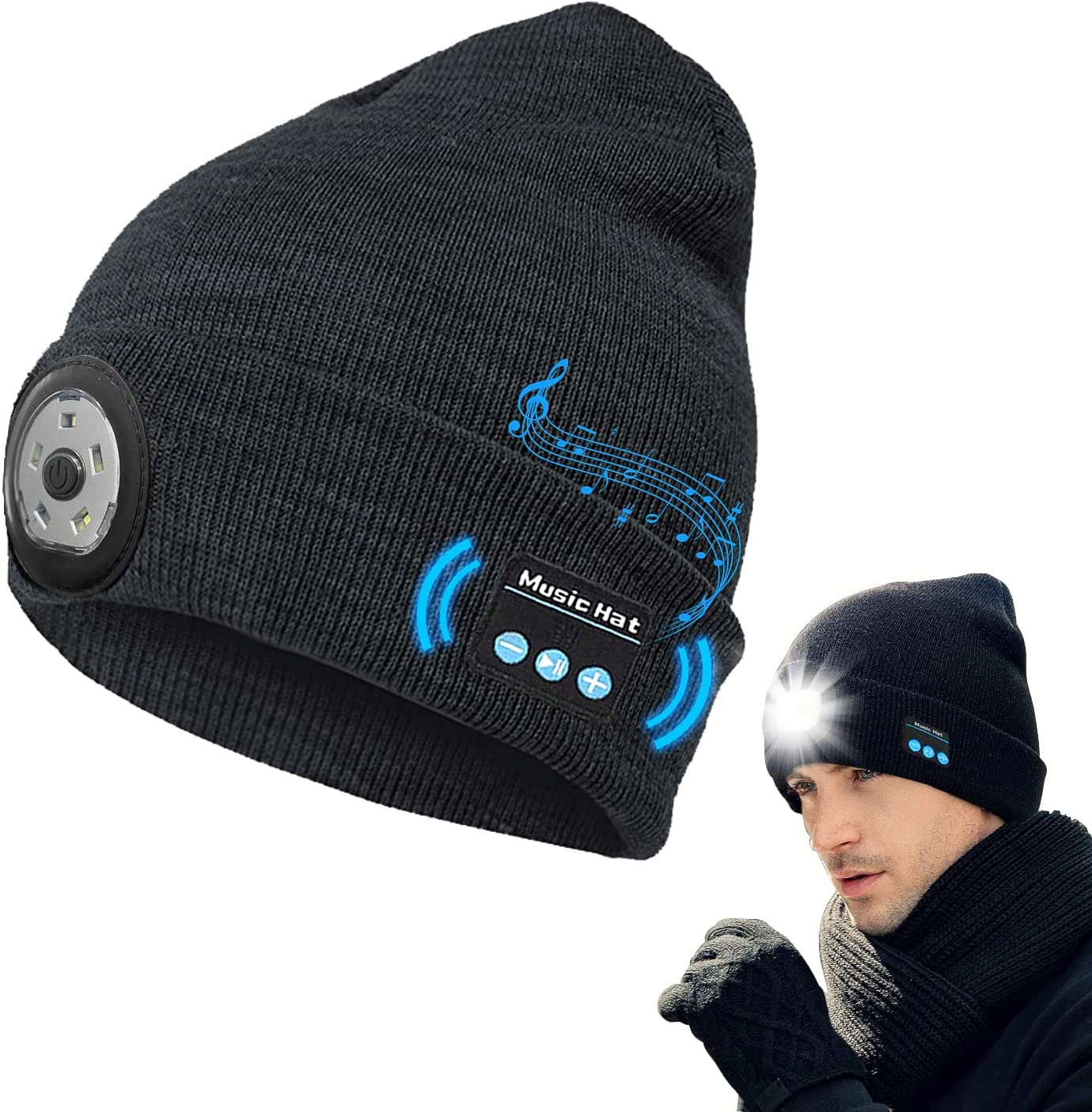

Czapka Z Latarką Led Ładowana Usb Jesienno Zimowa