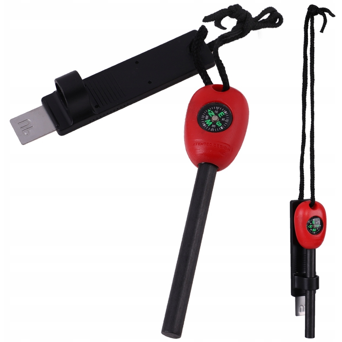 Krzesiwo ferrocerowe turystyczne survivalowe bushcraftowe MFH z kompasem