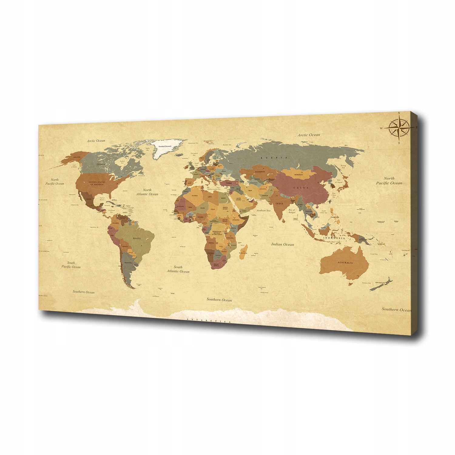 Foto obraz na plátně Politická mapa 100 x 50 cm