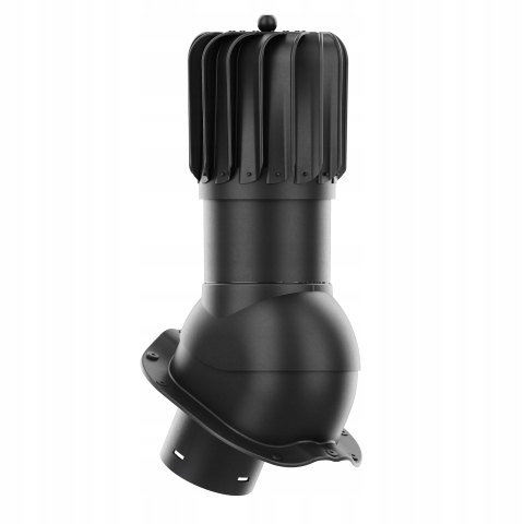 Rotačný krb Rotoline pre plechovú krytinu F fi 150 mm, podlhovastý, čierny
