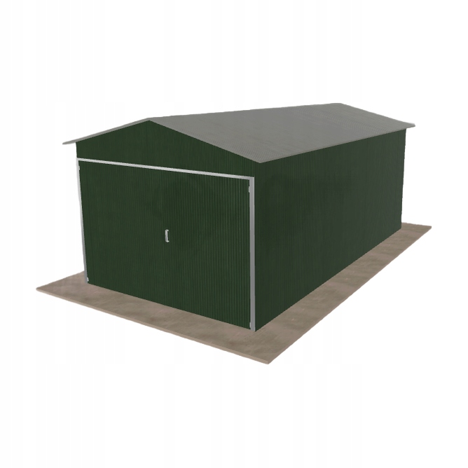 Plechová garáž 3x5.5 m jednopolohová, dvoupolohová, zelená