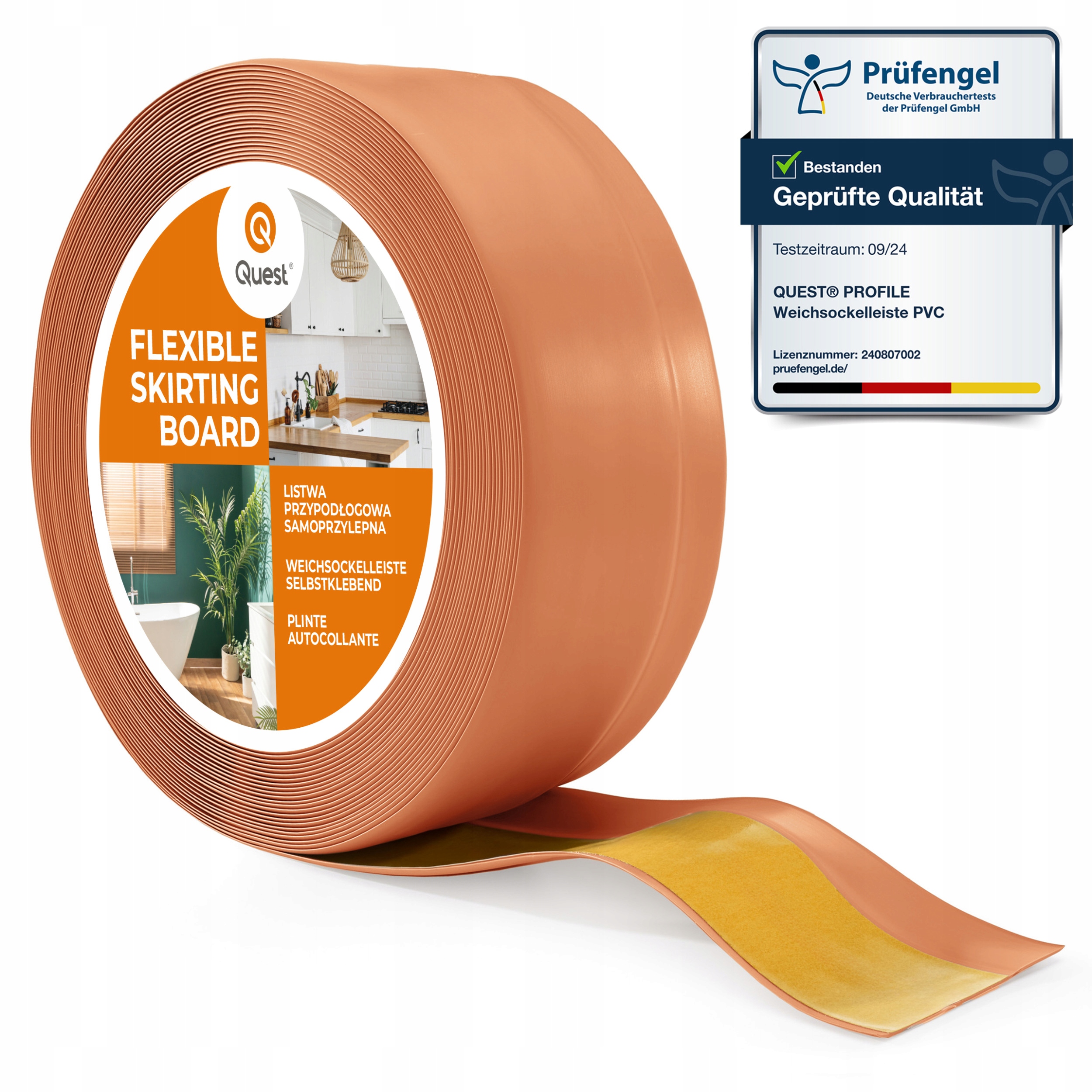 Podlahová lišta samolepicí Pvc 50x20mm terakota 20 m I flexibilní