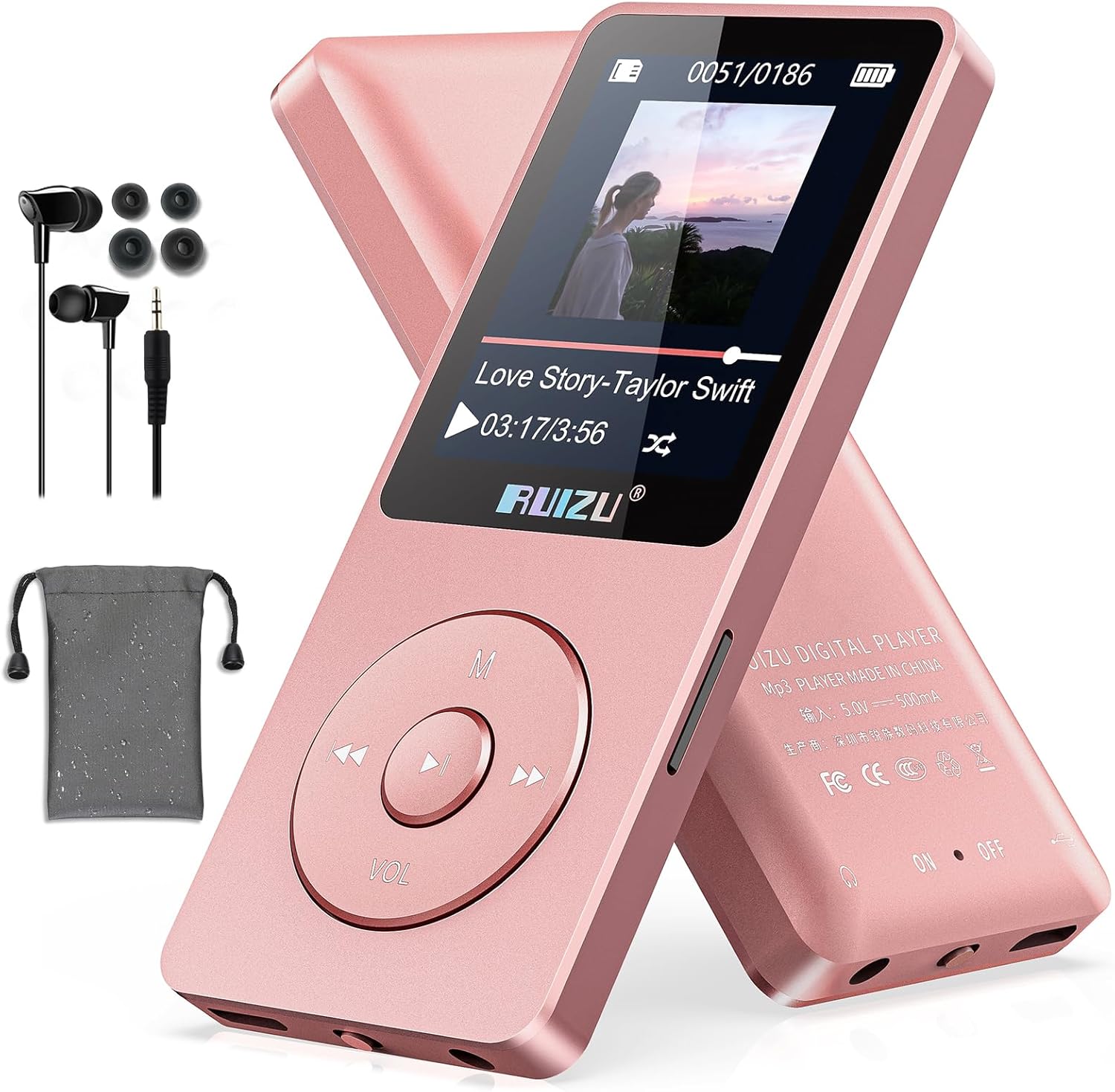 MP3 64GB Bluetooth 5.3 Lekki 30g 80h Ekran 1,8"