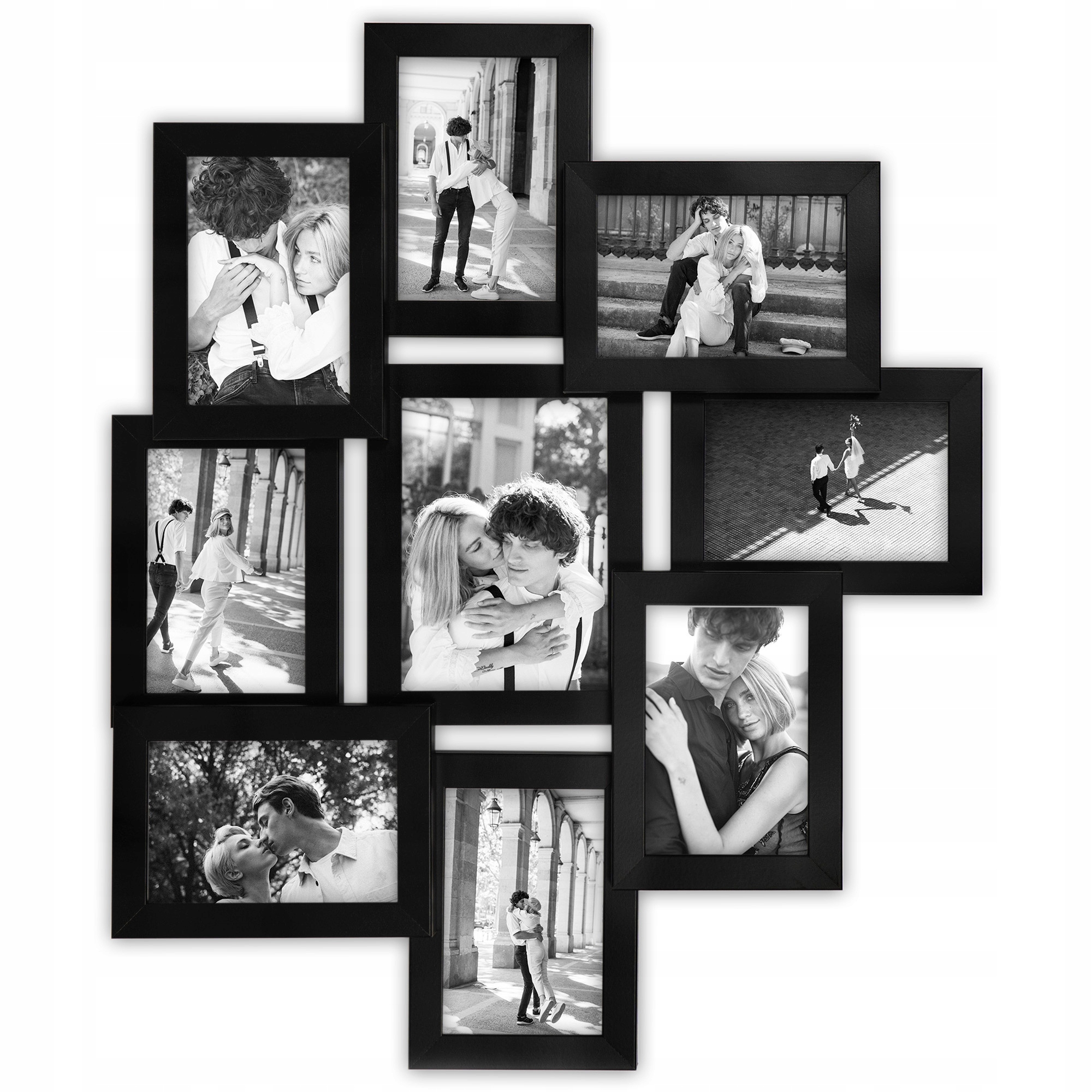 Multirám na fotografie černý rámeček na 9 fotografií 10x15 cm 13x18 cm Framai