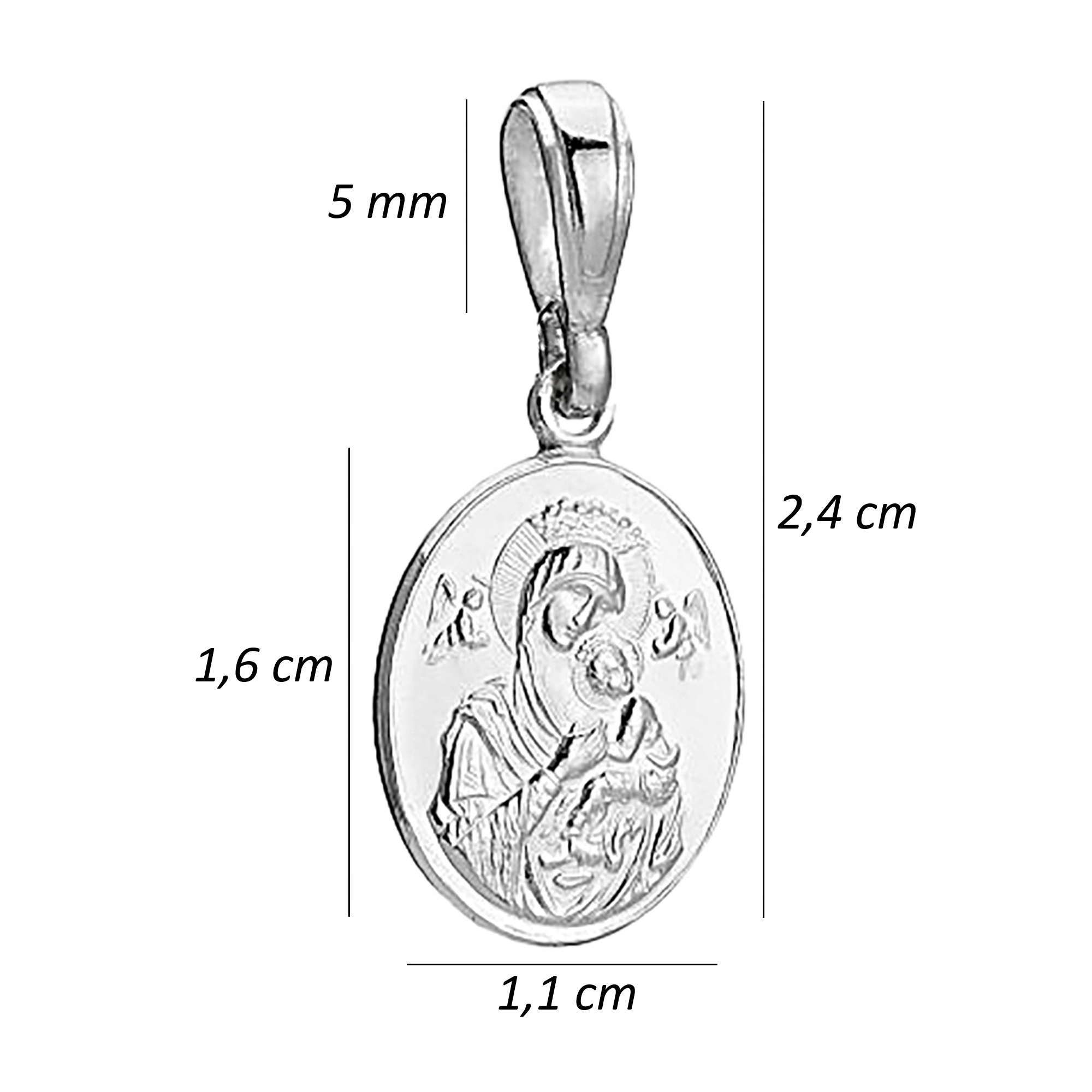SREBRNY MEDALIK ZAWIESZKA MATKA BOSKA NIEUSTAJĄCEJ POMOCY SREBRO PR. 925 Waga produktu z opakowaniem jednostkowym 0.2 kg