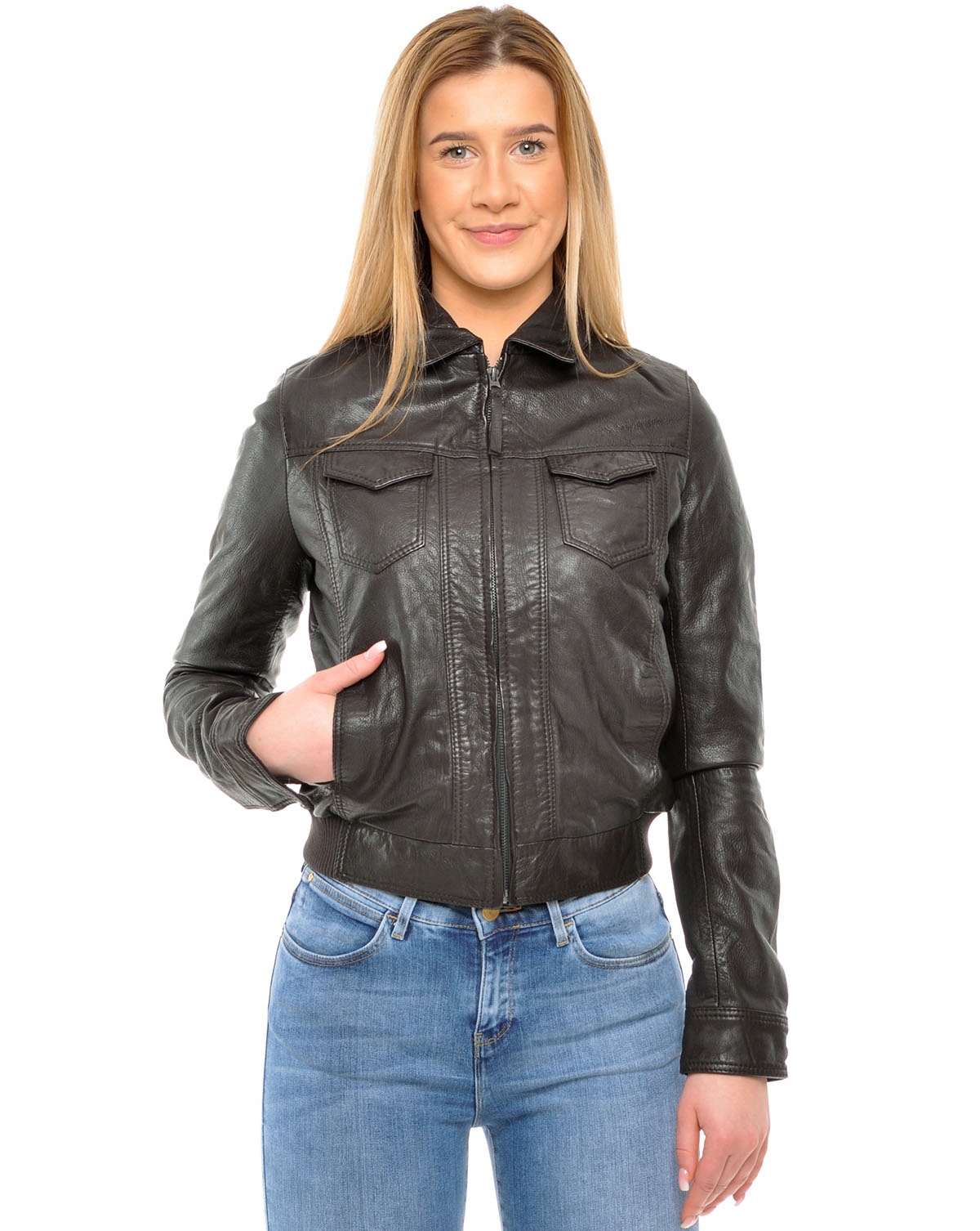 Wrangler černá bunda Lulu Leather Jkt S
