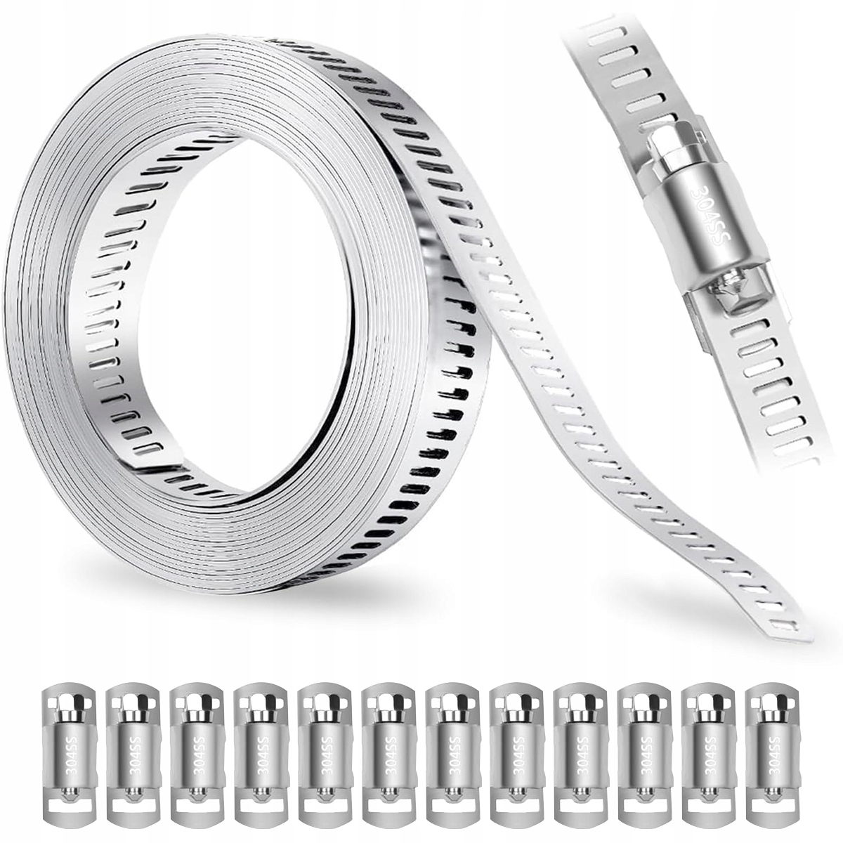 Zestaw Do Robienia Opasek Zaciskowych Taśma 12.6mm X 5m Zaciski Ślimakowe