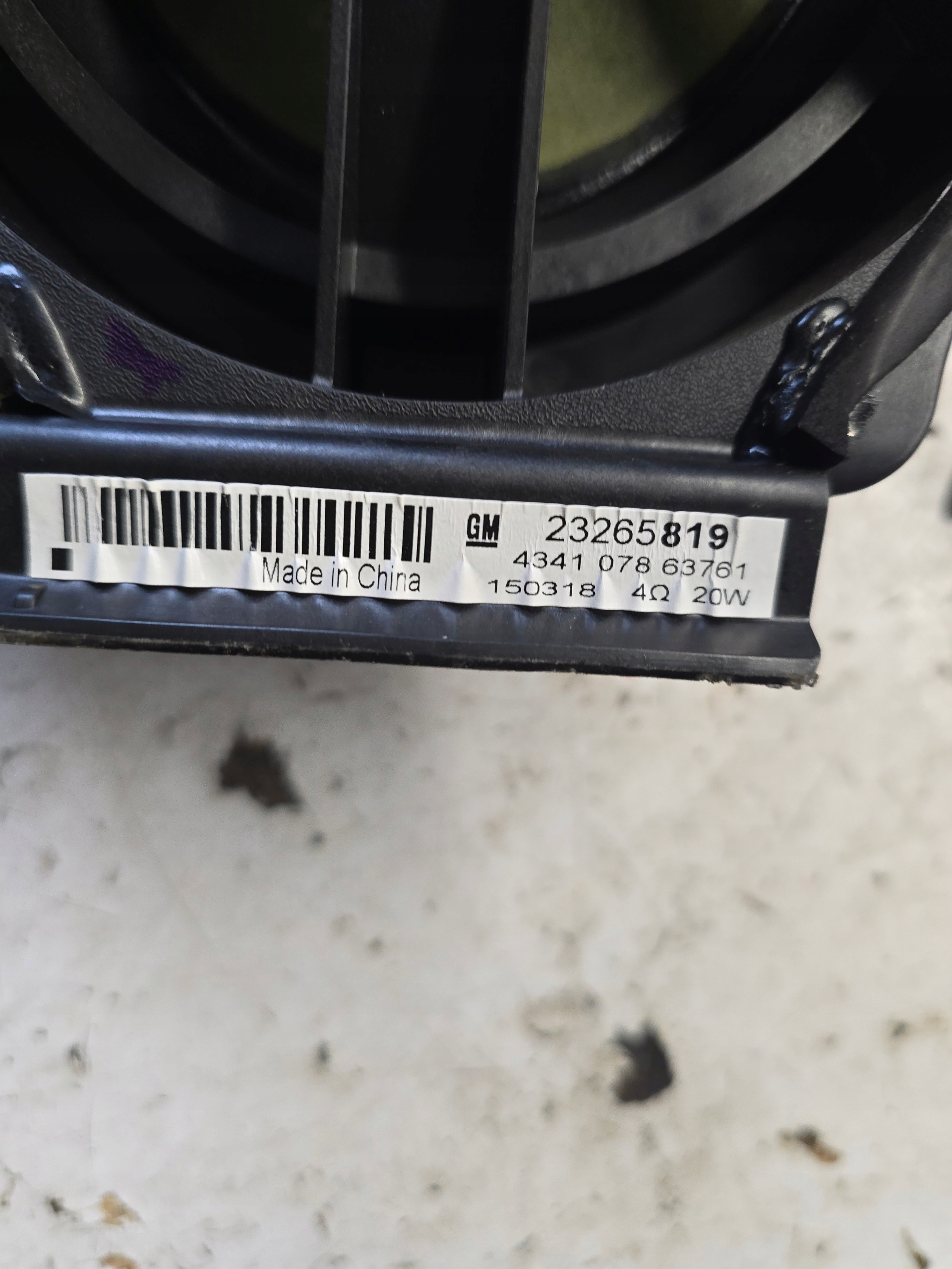 OPEL CASCADA CABRIO speaker 23265819
