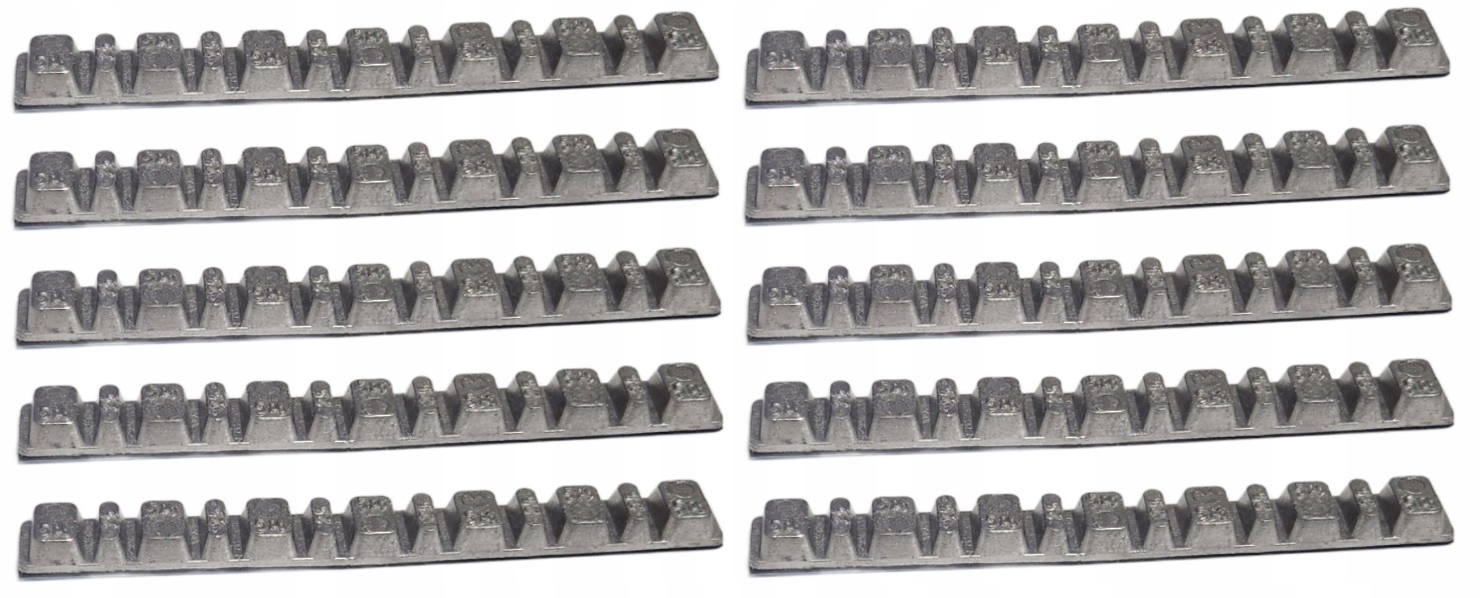 Ciężarki klejone 2,5g+5g ołów 50g do felg motocyklowych skuterów 10 pasków