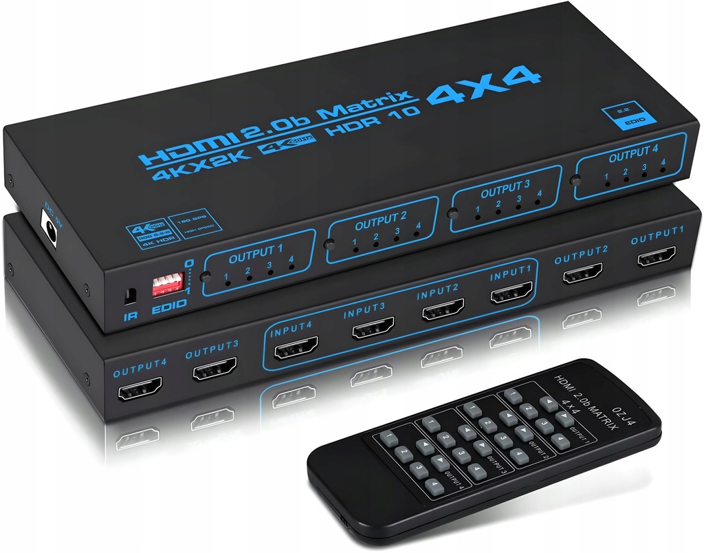 Matrix Hdmi 2.0 4x4 Switch Přepínač Matrice 4K60HZ Hdcp Dolby 7.1 Pilot