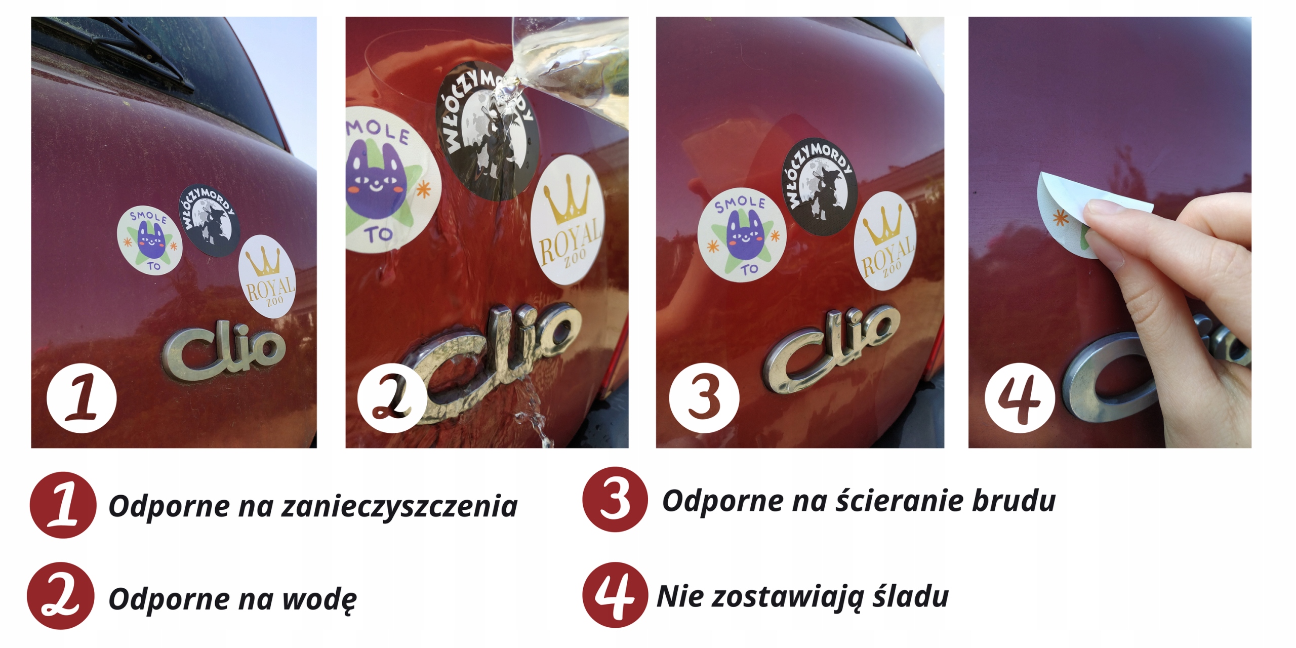 NAKLEJKI, ETYKIETY Z logo Firmy okrągłe 7cm 100szt Średnica 70 mm