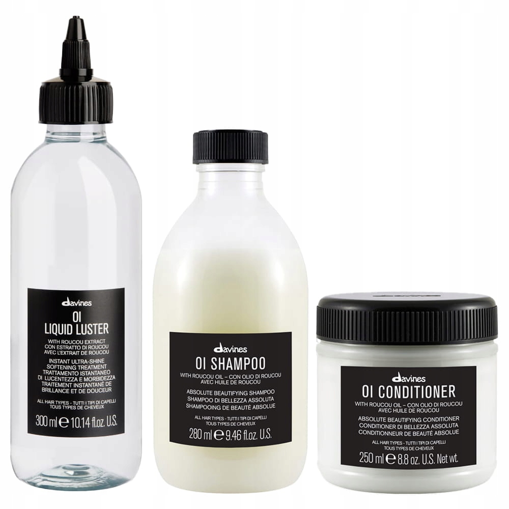 Davines Oi lešticí sada na vlasy šampon, kondicionér, fluid