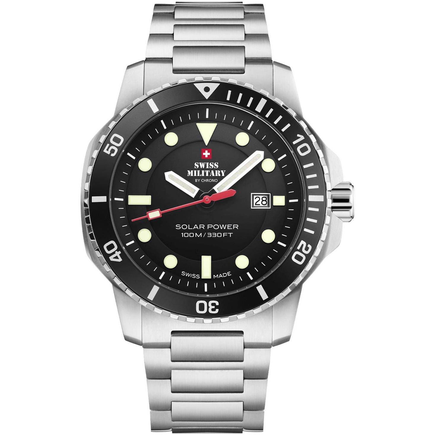Pánské Hodinky Swiss Military by Chrono SMS34102.01 stříbrný náramek