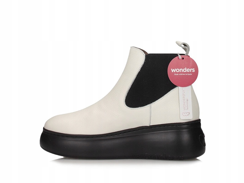 Białe botki na platformie Wonders A-2604 37 Marka Wonders