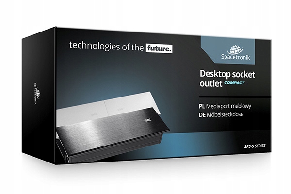 Przesuwane slide gniazdo chowane w blat Spacetronik SPS-S24S V2 COMPACT Uziemienie Z uziemieniem