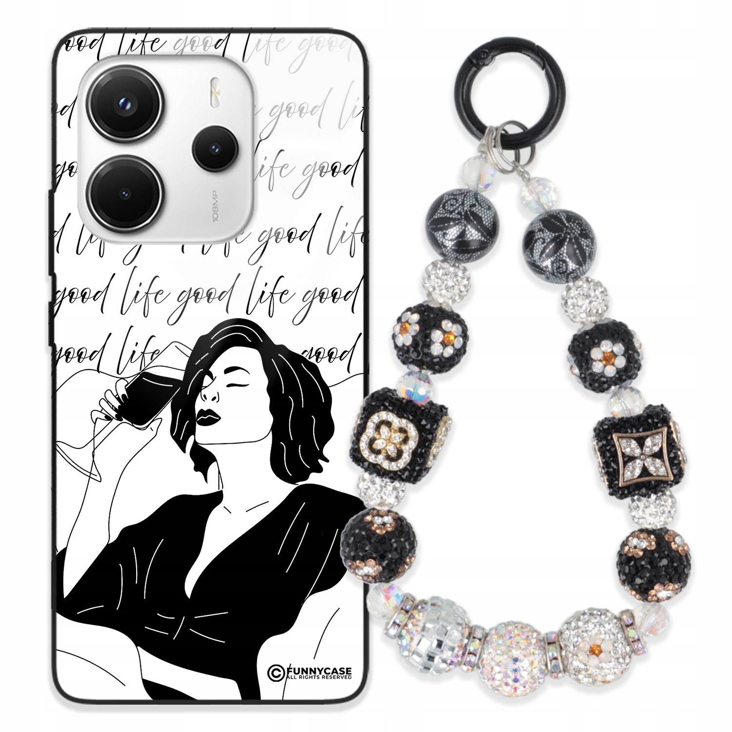 Puzdro Na Xiaomi Redmi Note 14 4 G Puzdro Art Ženské Kľúčenka Strieborné Zirkóny Wz