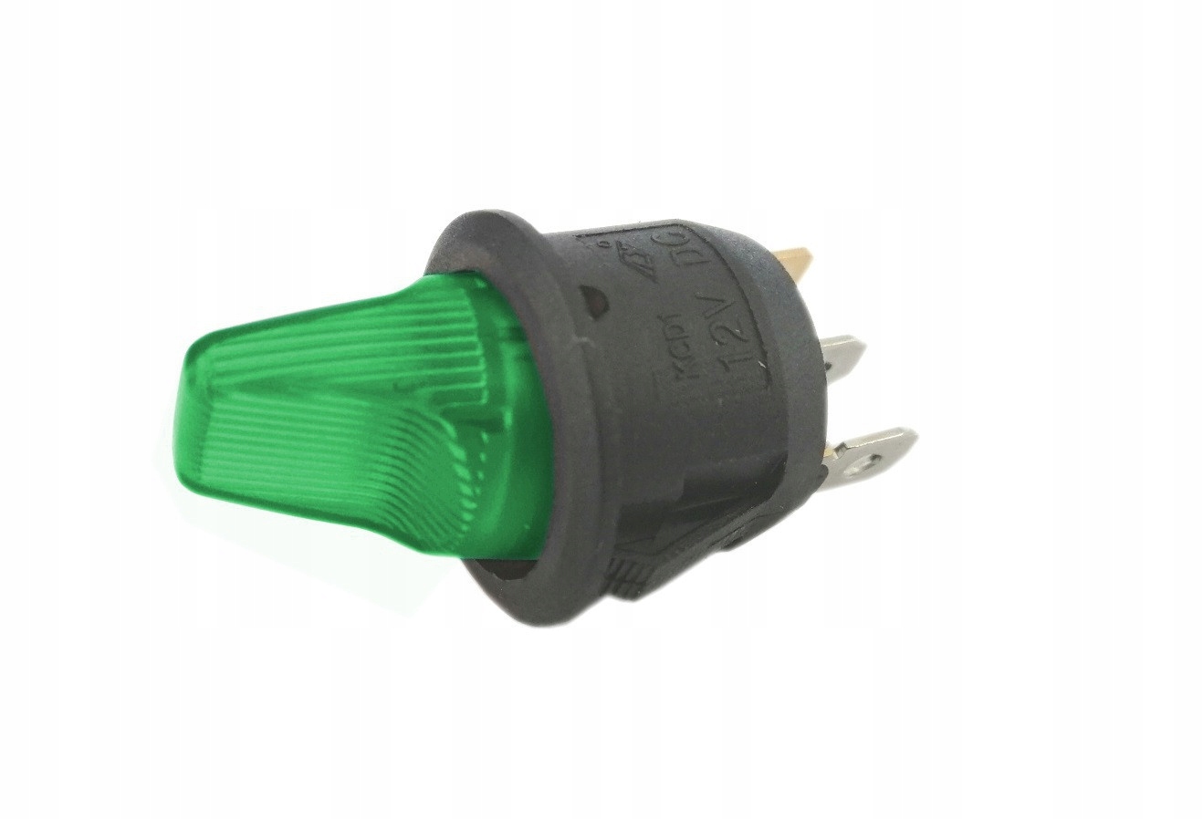 

Przełącznik hebelkowy zielony 6A/250V podśw.12V