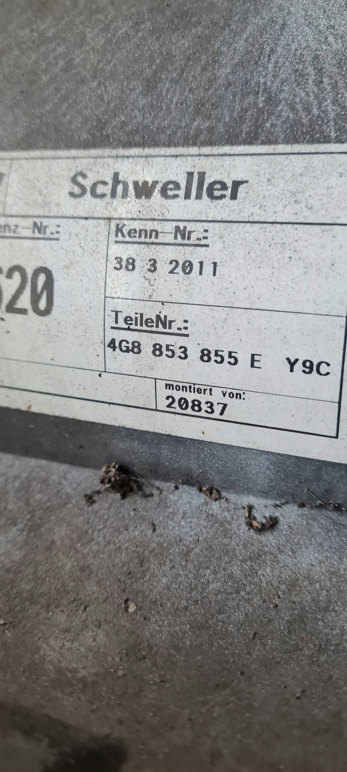 A7 4G S7 moulding cap threshold left SLINE LY9C 4G8853855E