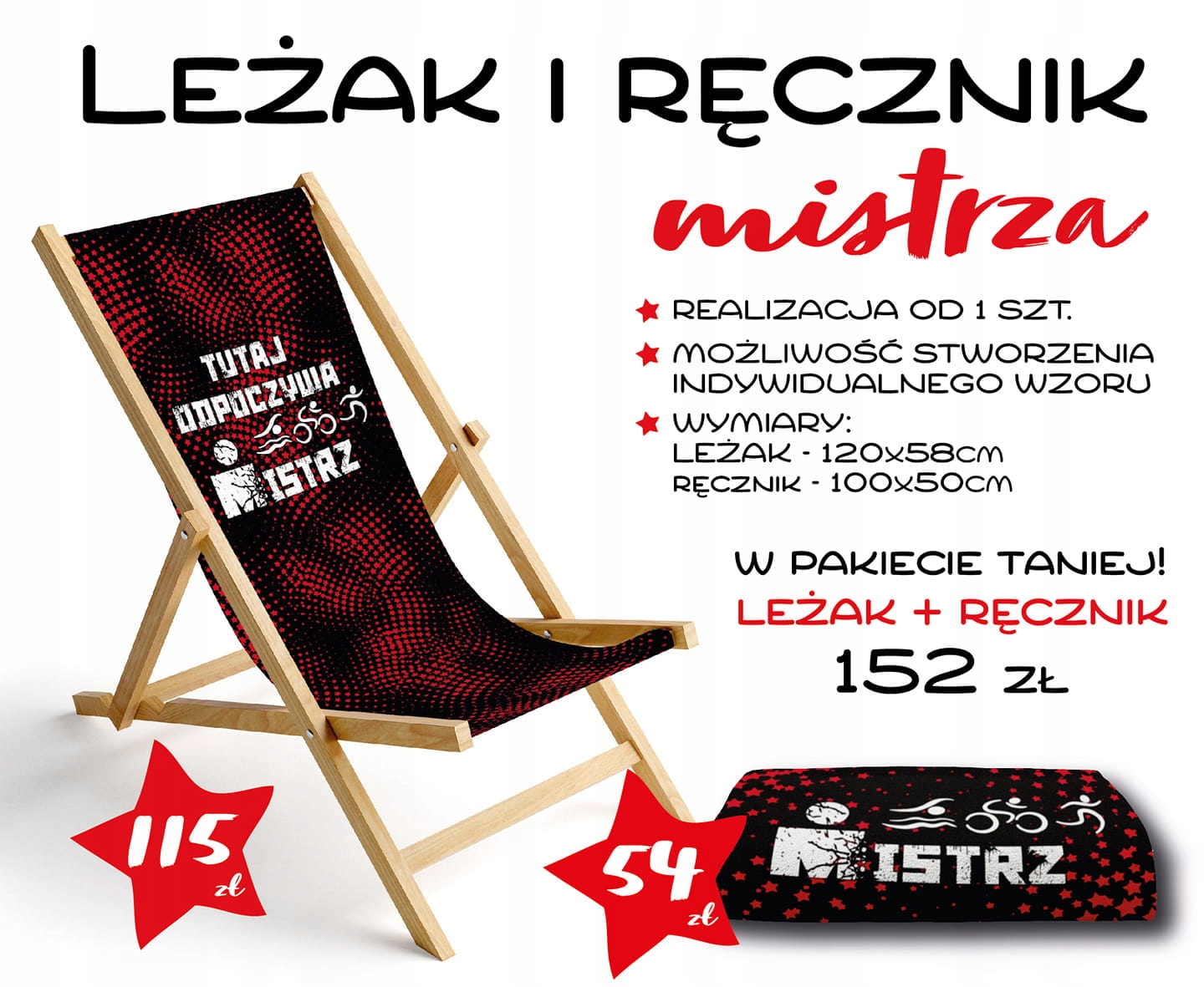 

Leżak Triathlon plus ręcznik