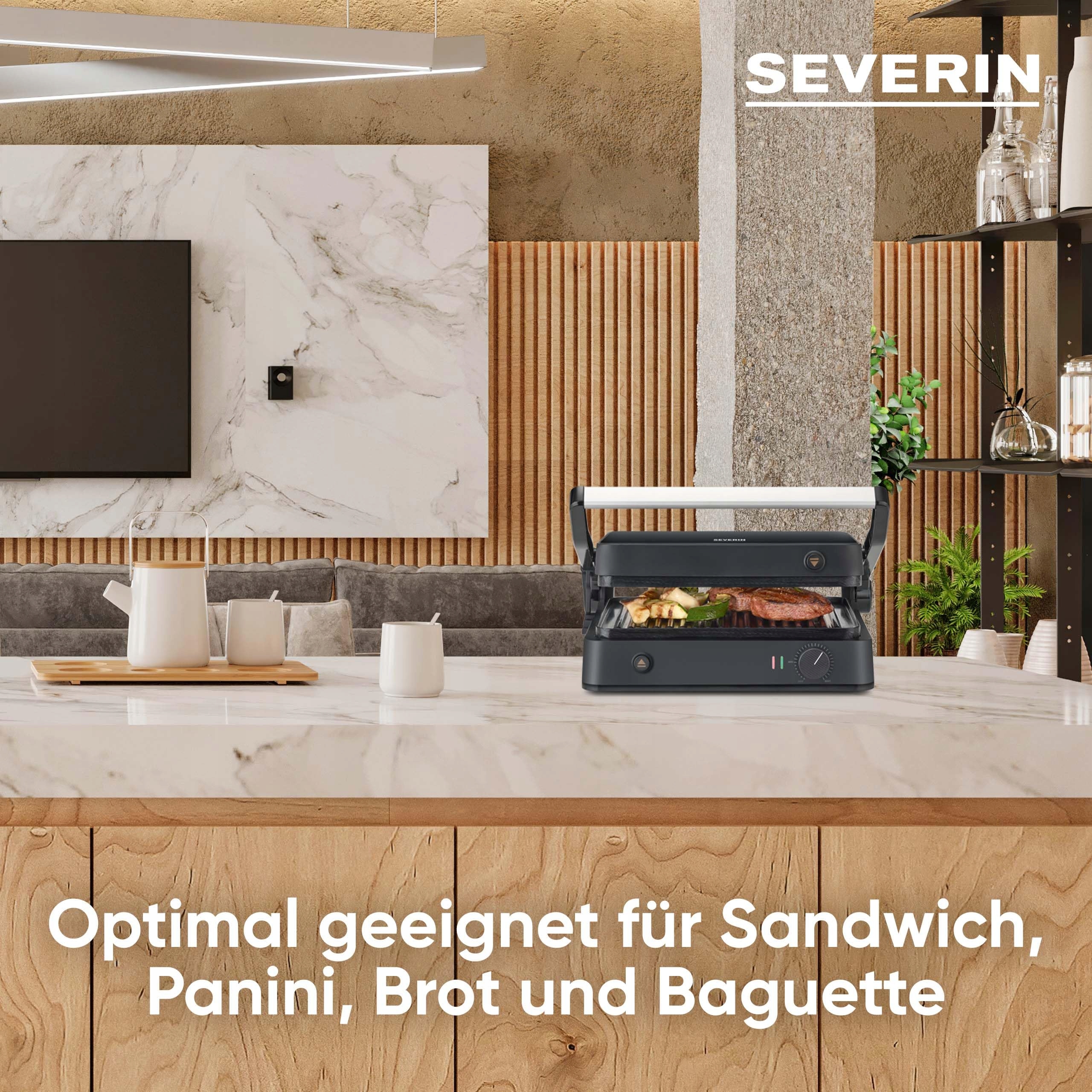 SEVERIN SEVINI Lite Grill Kontaktowy Do Mięsa Ryb Warzyw 1800W Czarny — miniatura 4