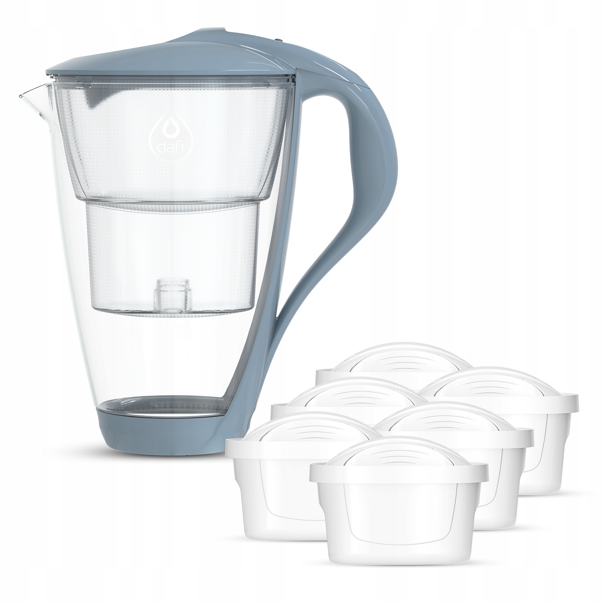 Szklany dzbanek Dafi Crystal Led stalowy 6xUnimax