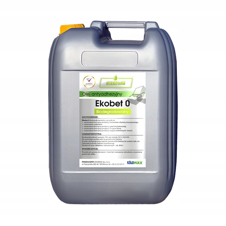 Olej Płyn Preparat Antyadhezyjny Do Szalunków 20 Litrów Ekobet 0