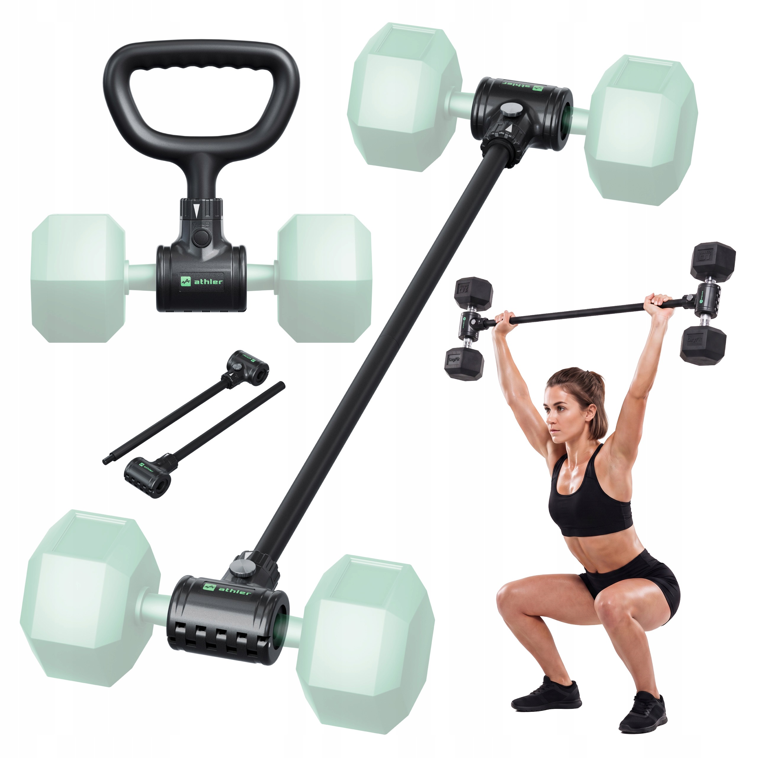 Adaptéry na Činky do 80 kg Athler Konvertor držáky osa kettlebell činky
