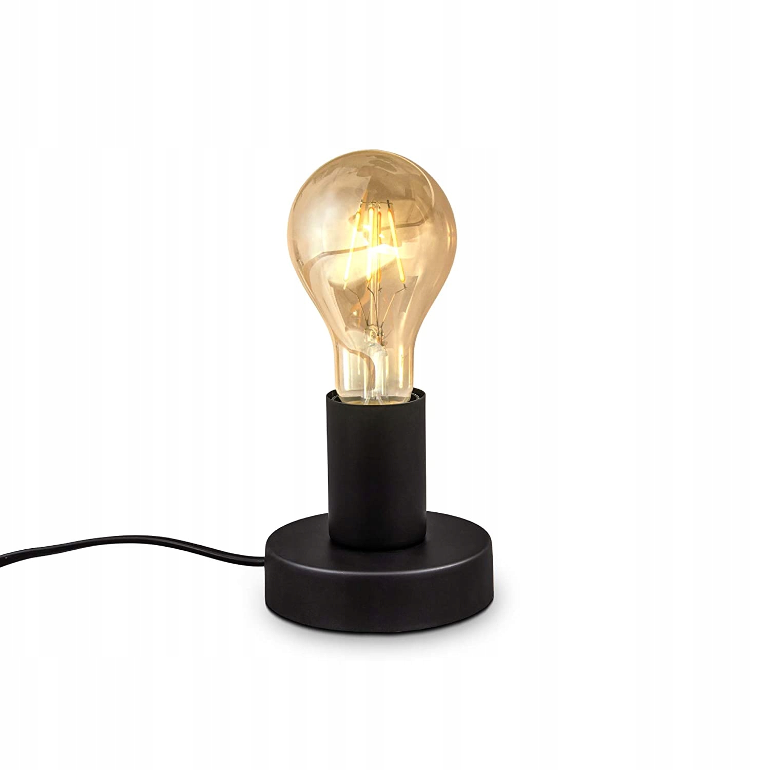 LAMPKA NOCNA - RETRO - CZARNA - SYPIALNIA - 1x E27