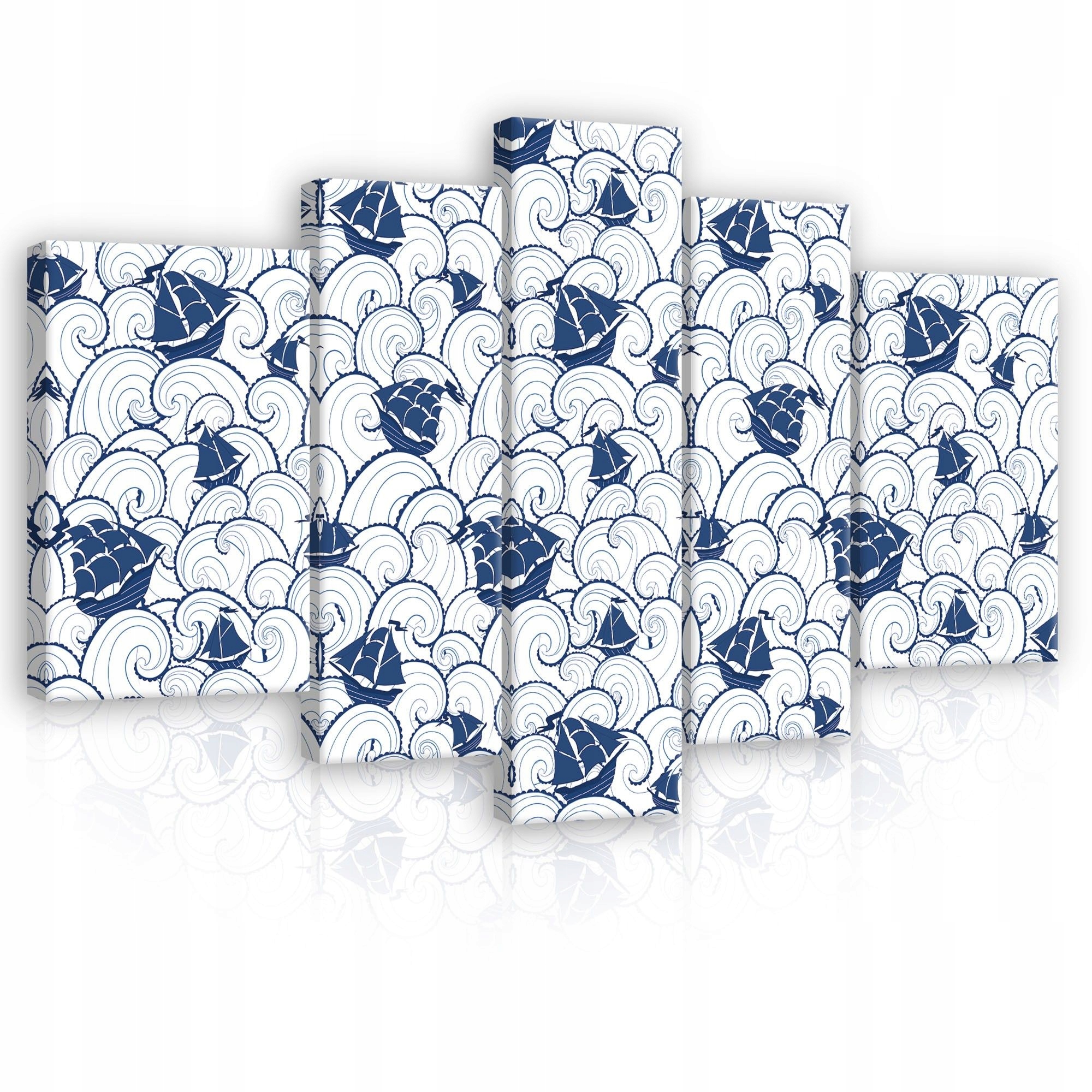 Obraz 170x100 More vlny lode plachetnice morský štýl abstrakcia stena