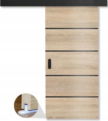 DRZWI PRZESUWNE BLACK LINE 96 cm SYSTEM ZESTAW Szerokość drzwi 96 cm