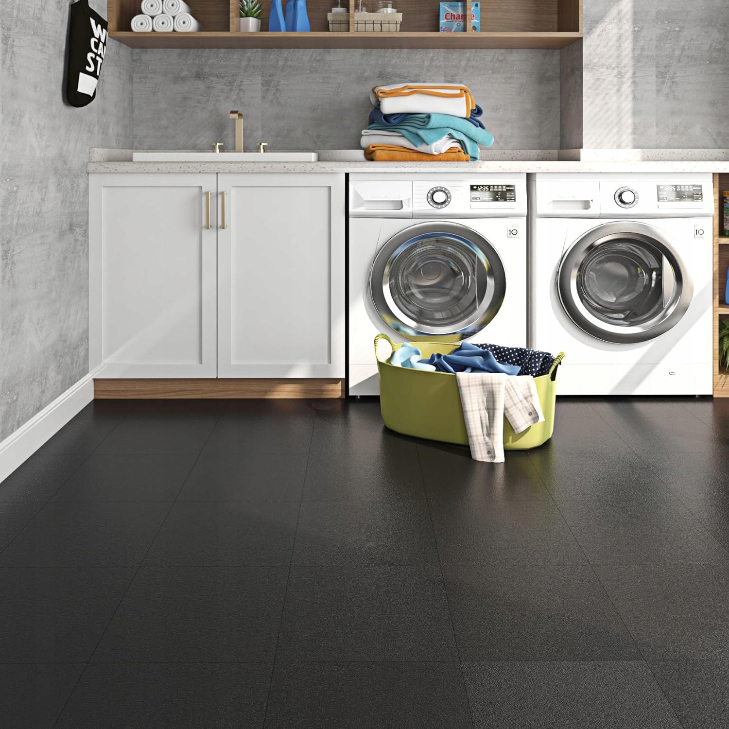 Samolepící Pvc vinylové dlaždice 30x30 cm 16 Kusů 1,44 m² Černé