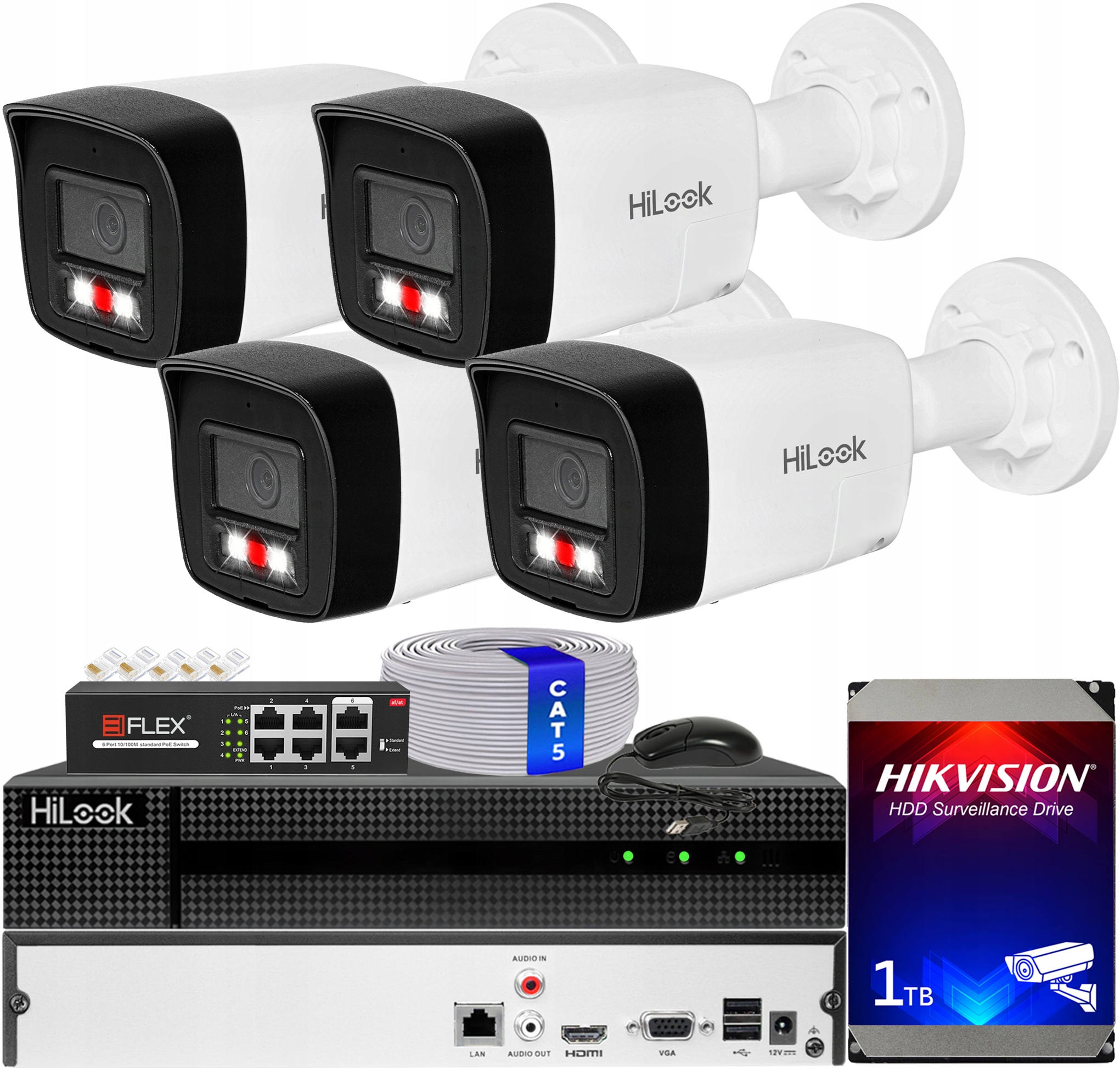 Sada na monitorovanie Ip 4 kamier 4MPx IPC-B140HA-LUF/SL Live Guard PoE Audio