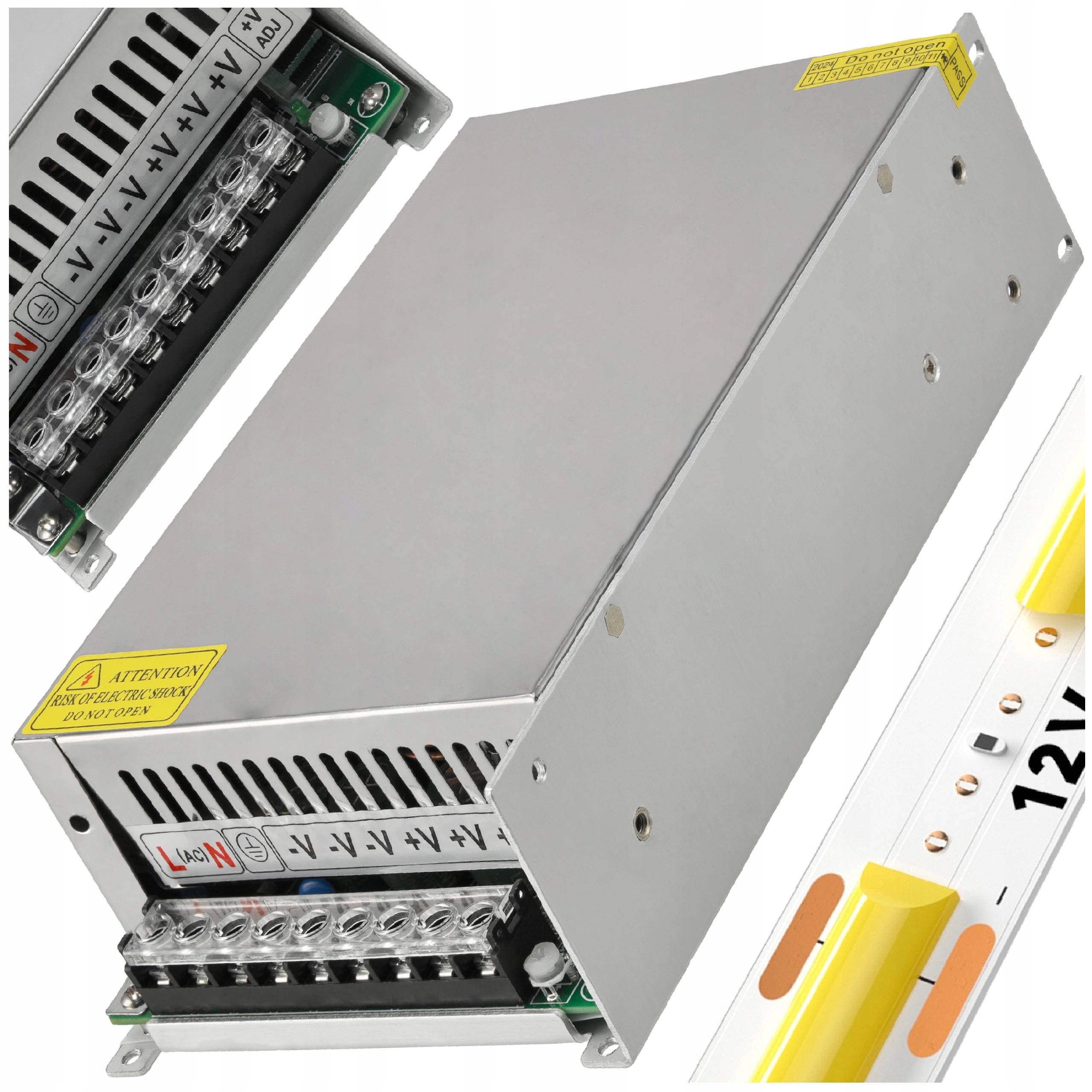 Napájecí zdroj 12V 1000W 83A pro Led pásky, Cctv, modulární nastavitelný transformátor