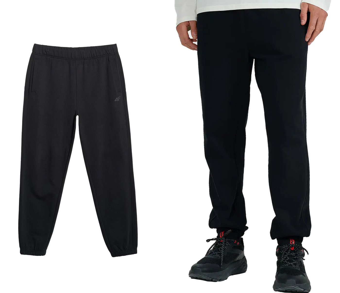 Pánské teplákové kalhoty 4F M1234 joggery z bavlny černé 2XL