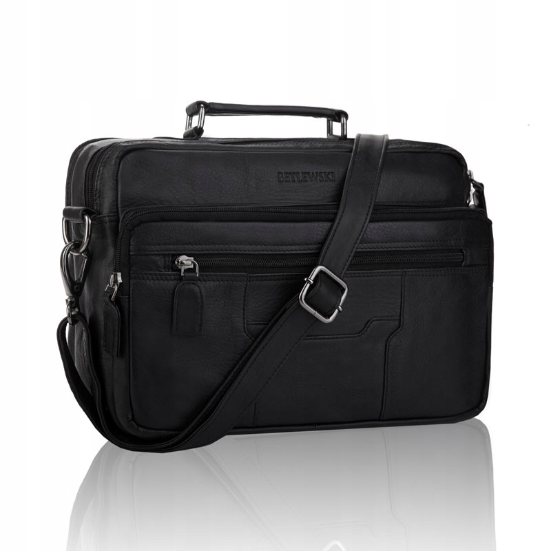 Betlewski torba męska ramię skórzana duża skóra kieszonki odporna