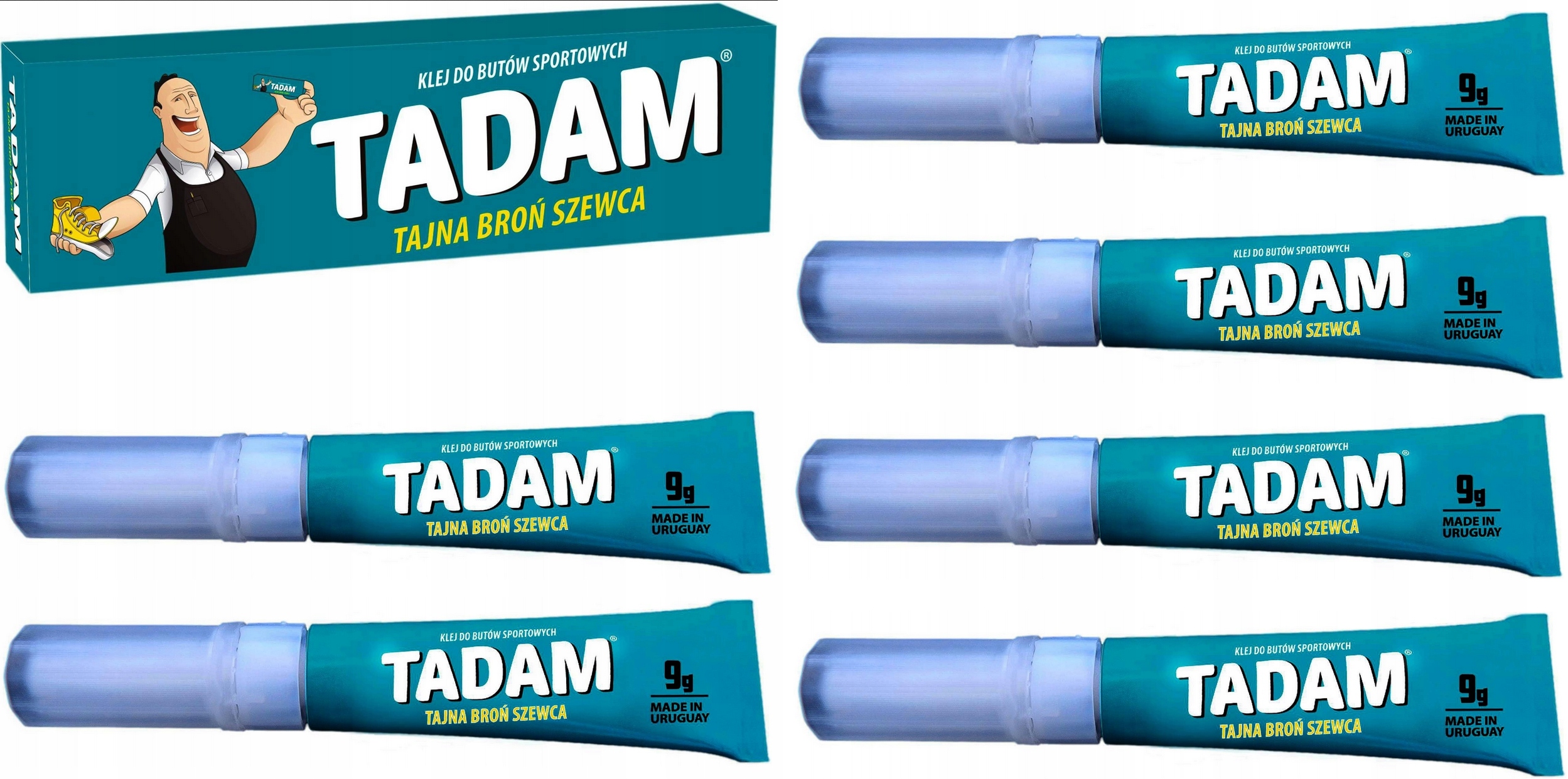 6x Trwały, przeźroczysty, szybki Klej do butów sportowych adidasów Tadam 9g