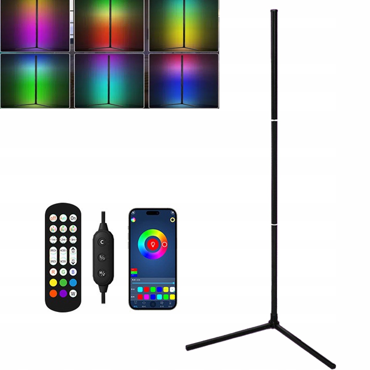 Magická Led Podlahová Lampa Rgb S Dálkovým Ovládáním Aplikace 160 CM